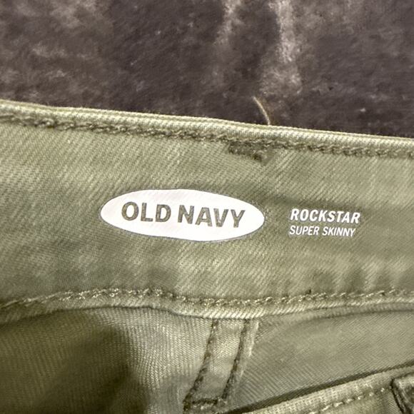 Old Navy Women's Rockstar Super Skinny Jeans Stretch Raw Hem Light Green Size 0P - Picture 8 of 14
